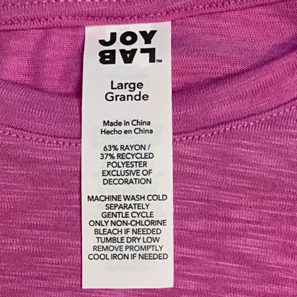 JoyLab Women’s Dusty Pink Slub Short Sleeve Boxy Fit T-Shirt, Size Large; NWT - Picture 6 of 12